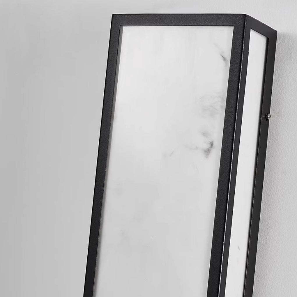 Rectangular Resin Strip Black Modern Outdoor Wall Light