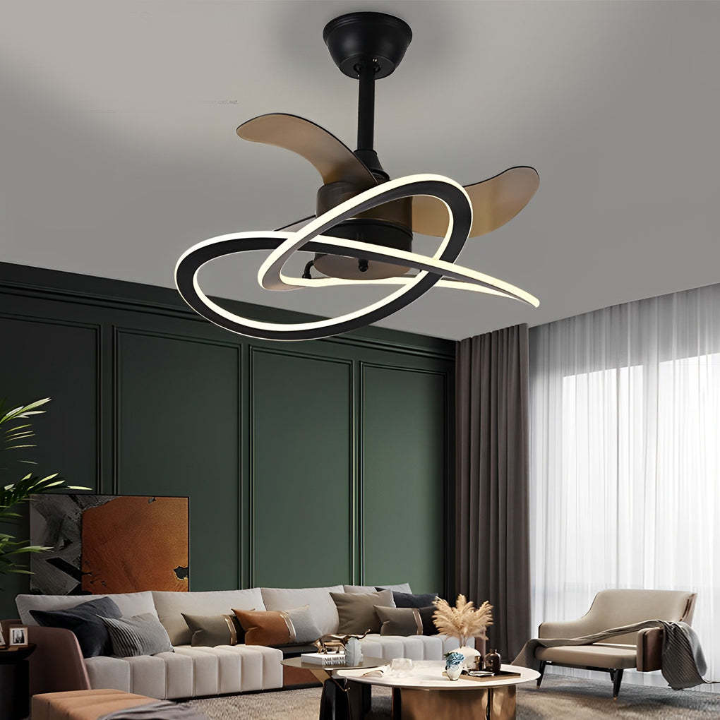 Wave Flower LED Mute Timing Nordic Fan