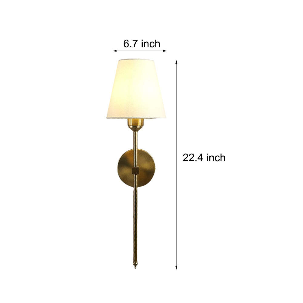 Modern Black Gold Linen Shade Wall Sconce