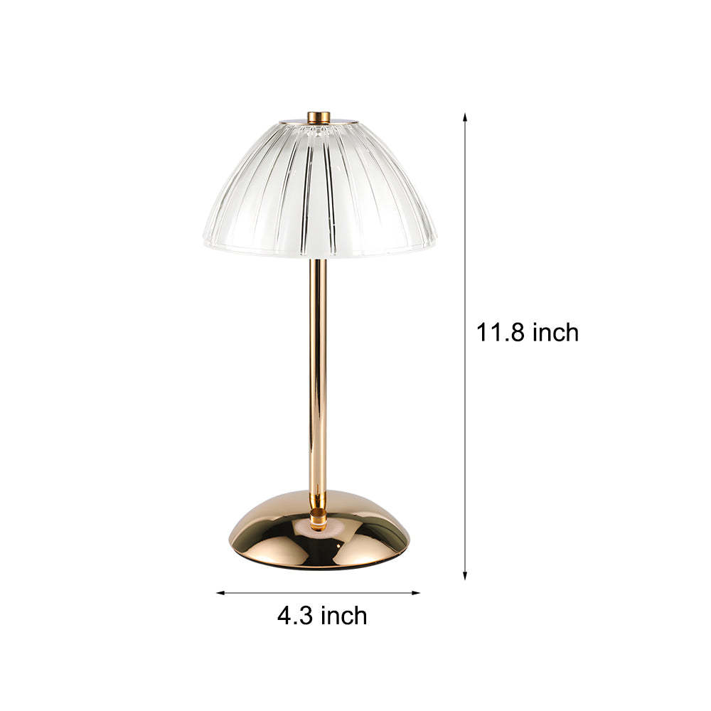 Battery-Operated LED Brushed Brass Table Lamp