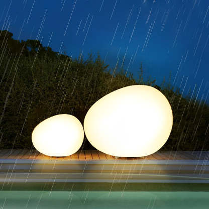 Adjustable LED Cobblestone Outdoor Lamp 3-Color Lighting for Gardens and Lawns-Lighom