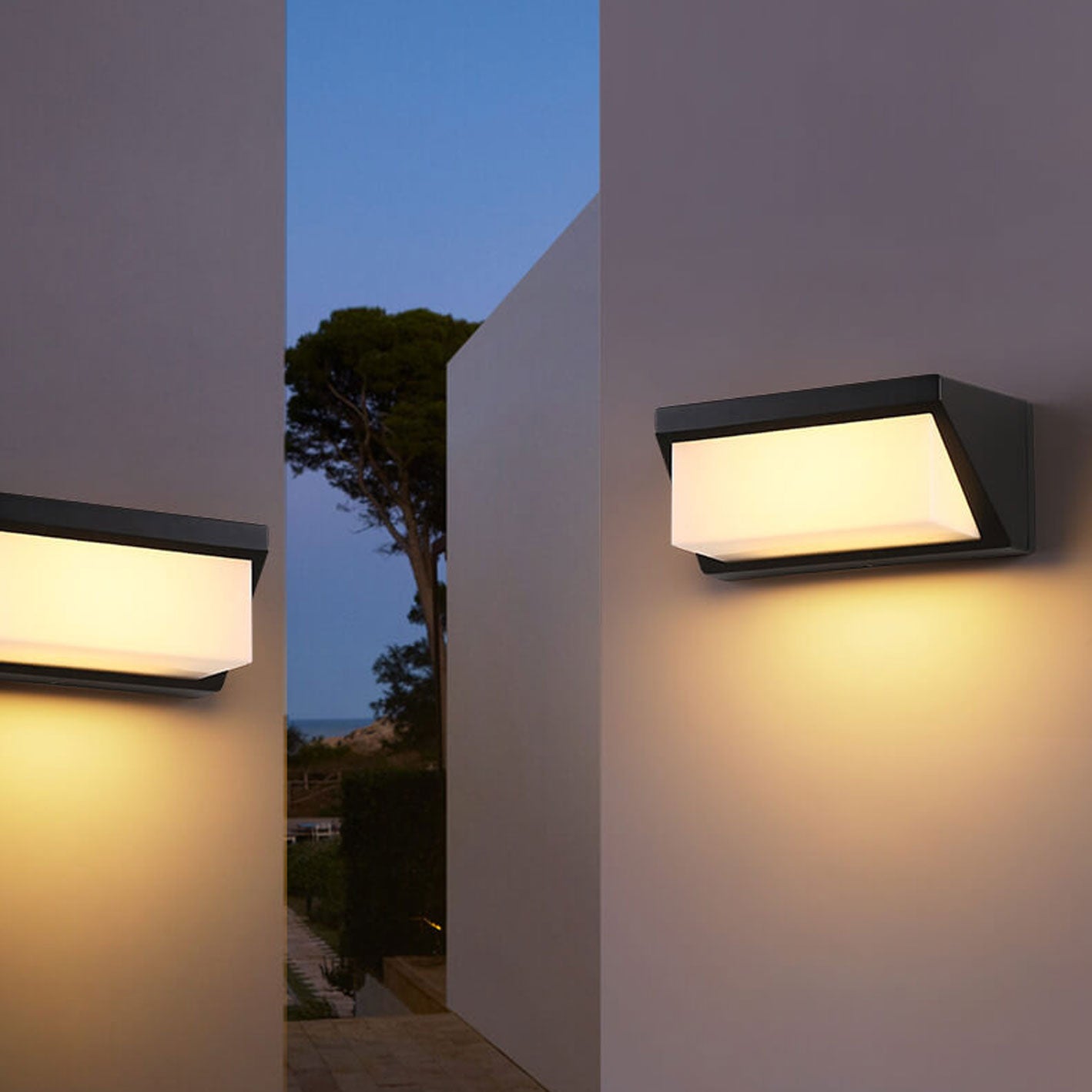 Modern Solar Square Geometric LED Outdoor Wall Sconce
