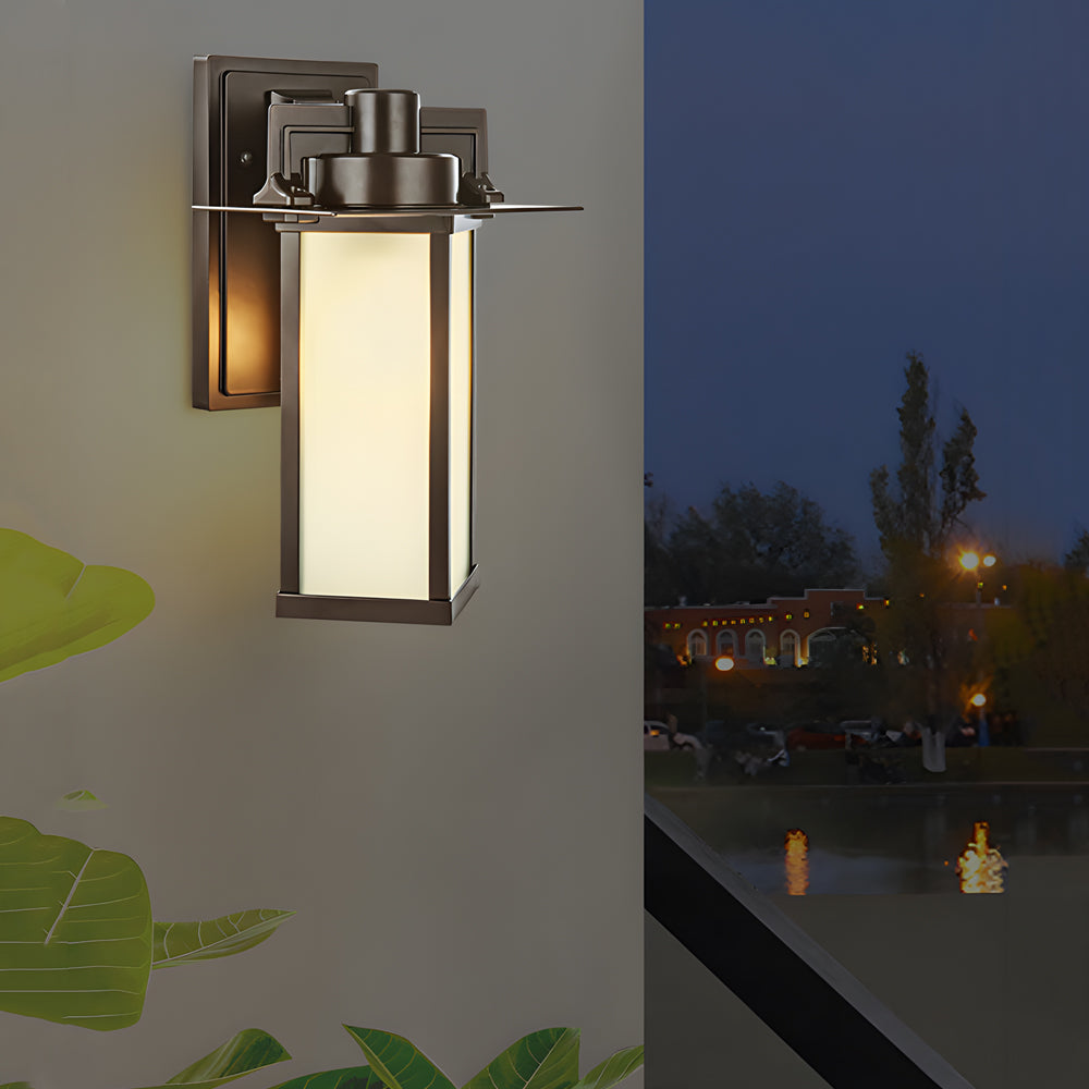 1-Light Glass Outdoor Wall Lantern Sconce-Lighom