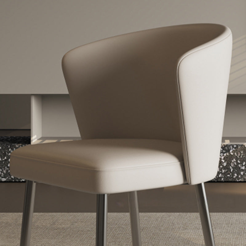 Upholstered Leather Steel Dining Chair