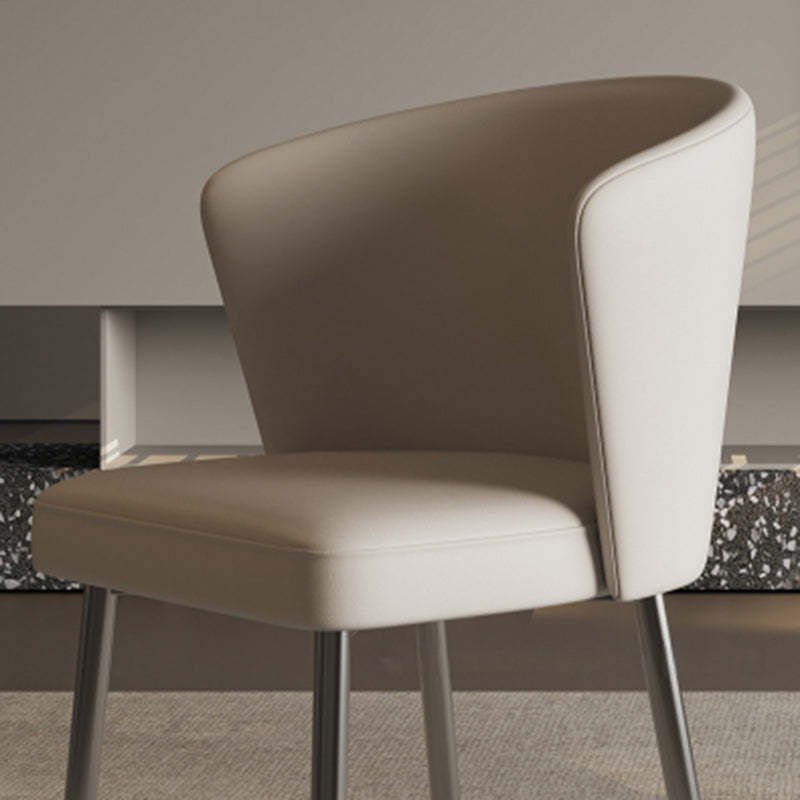 Upholstered Leather Steel Dining Chair