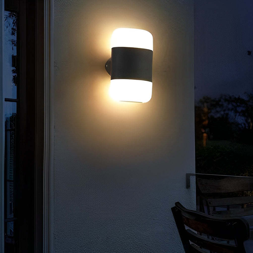 Round Up and Down Light LED Waterproof Black Modern Outdoor Wall Lamp-Lighom