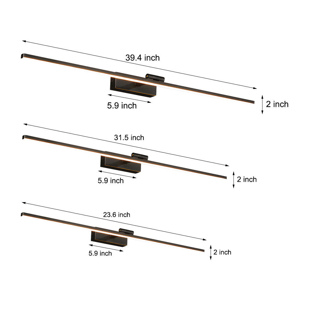 Modern Copper Adjustable LED Bathroom Vanity Light with Rotatable Rod and Linear Acrylic Shade-Lighom