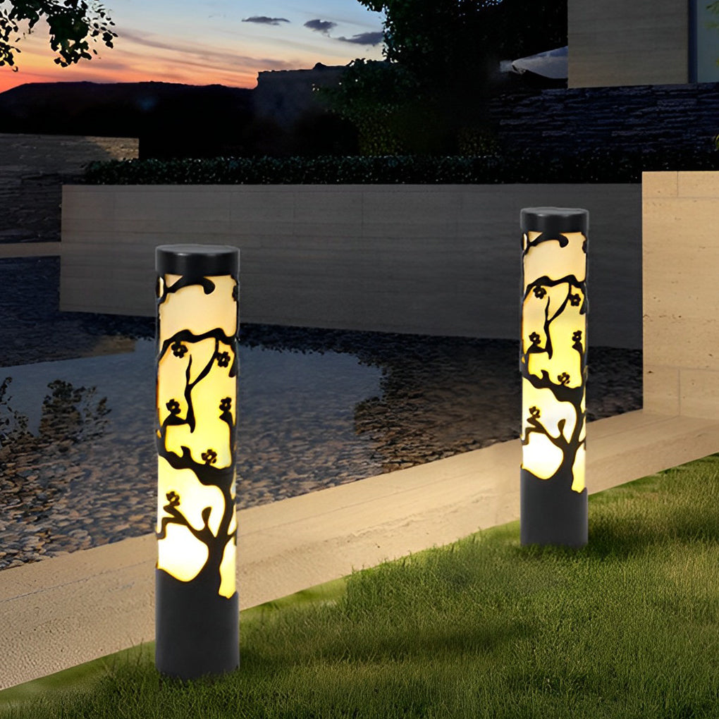 Wintersweet Black Retro Outdoor Pathway Light