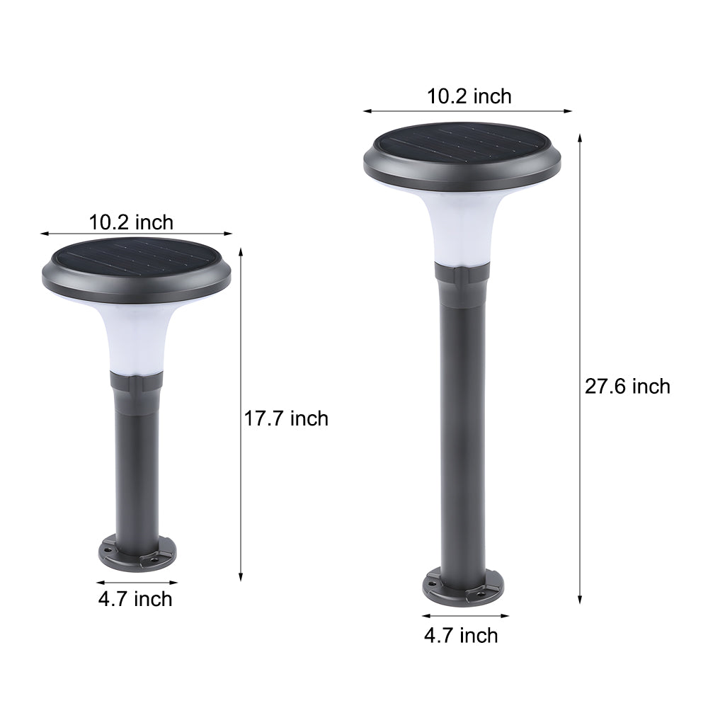 Black Solar Lawn Bollard Light-Lighom