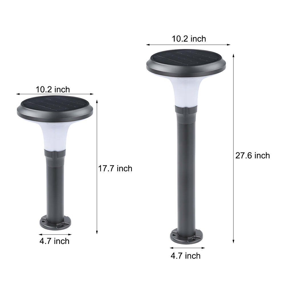 Black Solar Lawn Bollard Light-Lighom