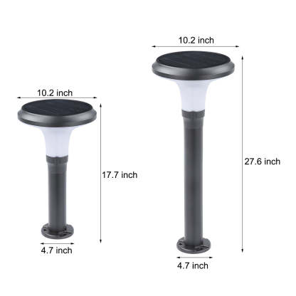 Black Solar Lawn Bollard Light-Lighom