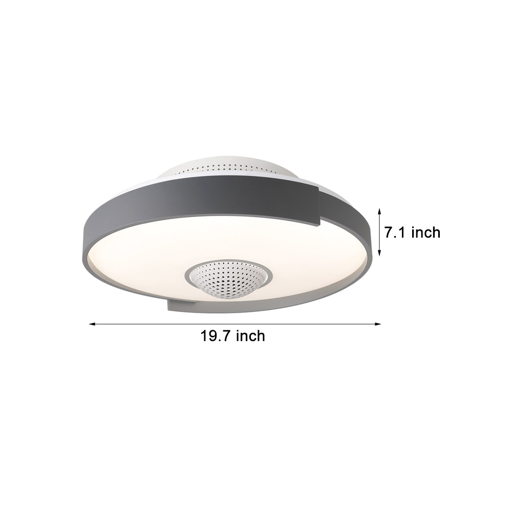 Modern 6-Speed Bladeless Ceiling Fan with Dimmable LED Light  - Round-Lighom
