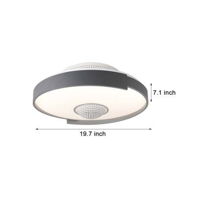 Modern 6-Speed Bladeless Ceiling Fan with Dimmable LED Light  - Round-Lighom