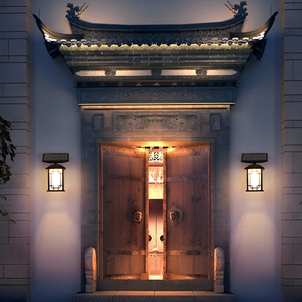 Vintage Waterproof Dimmable Remote Solar Outdoor Wall Light