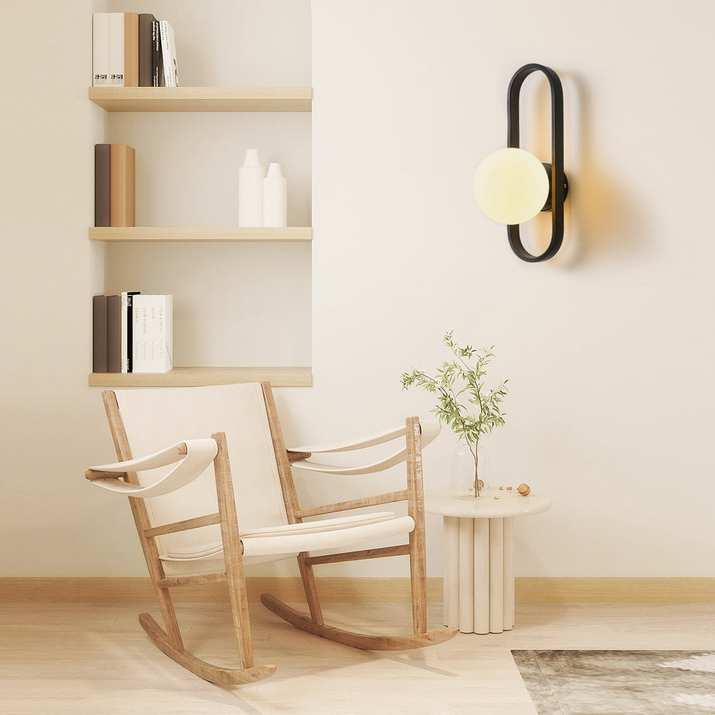 Creative Glass Shade Elliptical Iron Modern Wall Lights Fixture Wall Lamp-Lighom