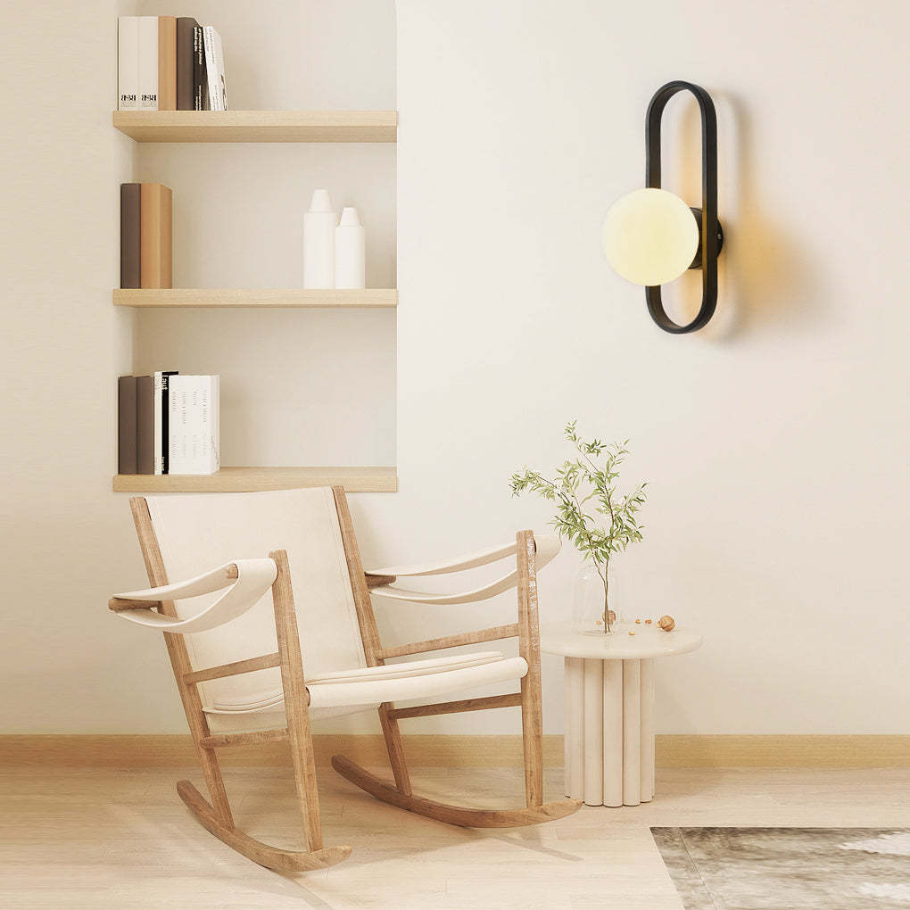 Creative Glass Shade Elliptical Iron Modern Wall Lights Fixture Wall Lamp-Lighom