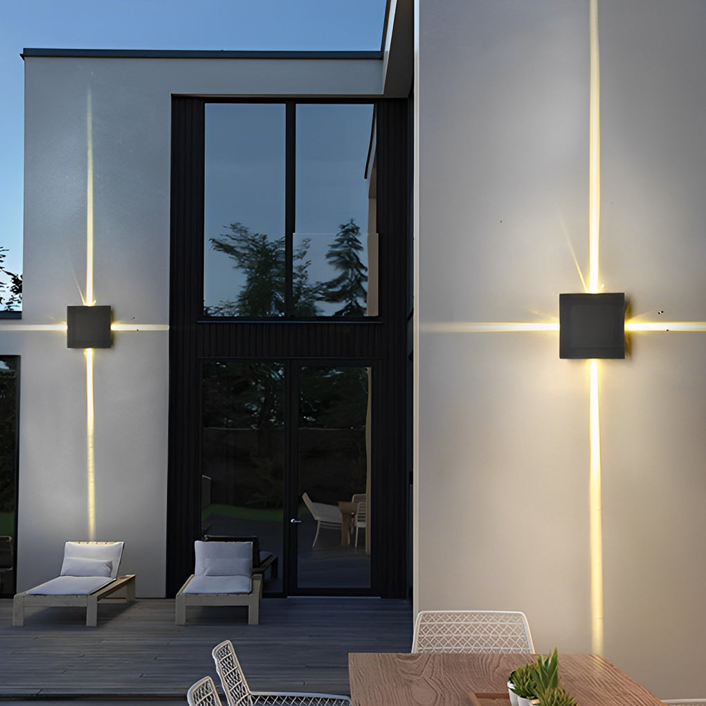Round Square LED 12W Cross Star Lights Waterproof Modern Wall Lamp-Lighom