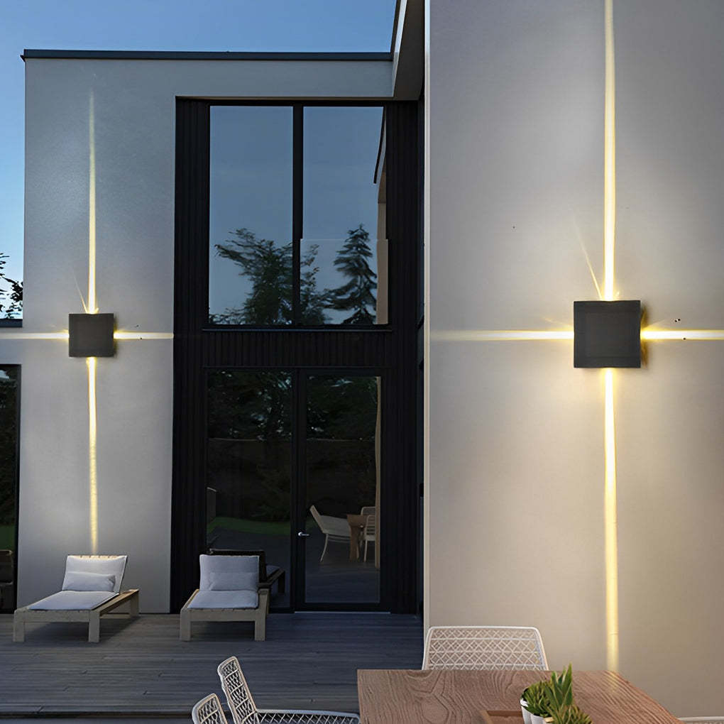 Round Square LED 12W Cross Star Lights Waterproof Modern Wall Lamp-Lighom