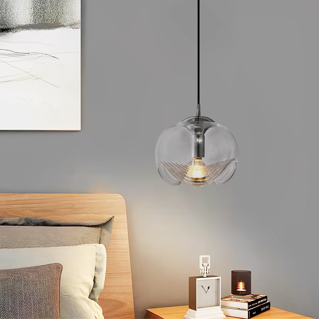 Modern retro gray glass pendant lighting, Lighom — Brushed Gold