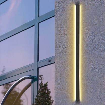 Long Strip LED Waterproof Black Minimalist Outdoor Wall Lights Exterior Lights-Lighom