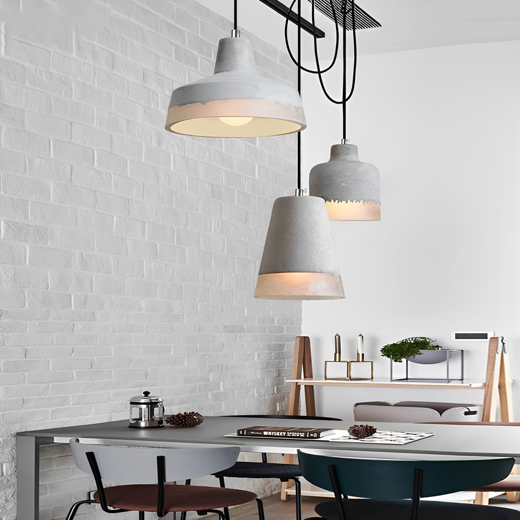 Modern round white pendant lighting, Lighom — Cylindrical