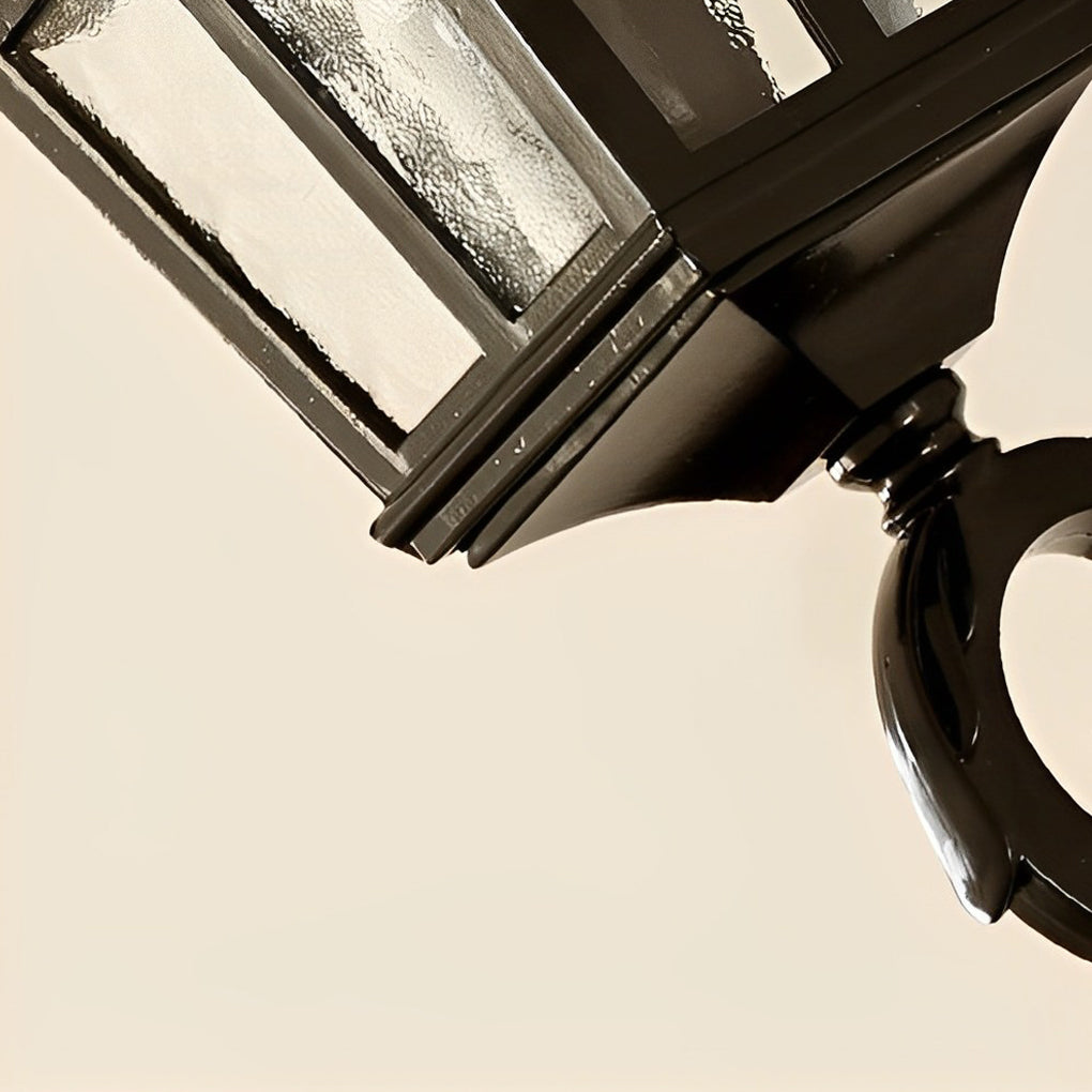 Vintage Glass Waterproof Black European-style Outdoor Wall Lamp Exterior Lights-Lighom