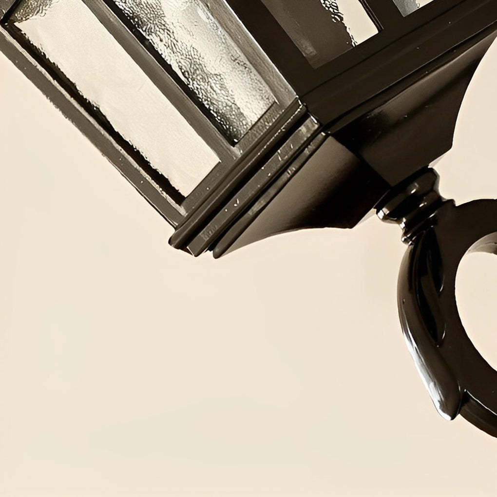 Vintage Glass Waterproof Black European-style Outdoor Wall Lamp Exterior Lights-Lighom