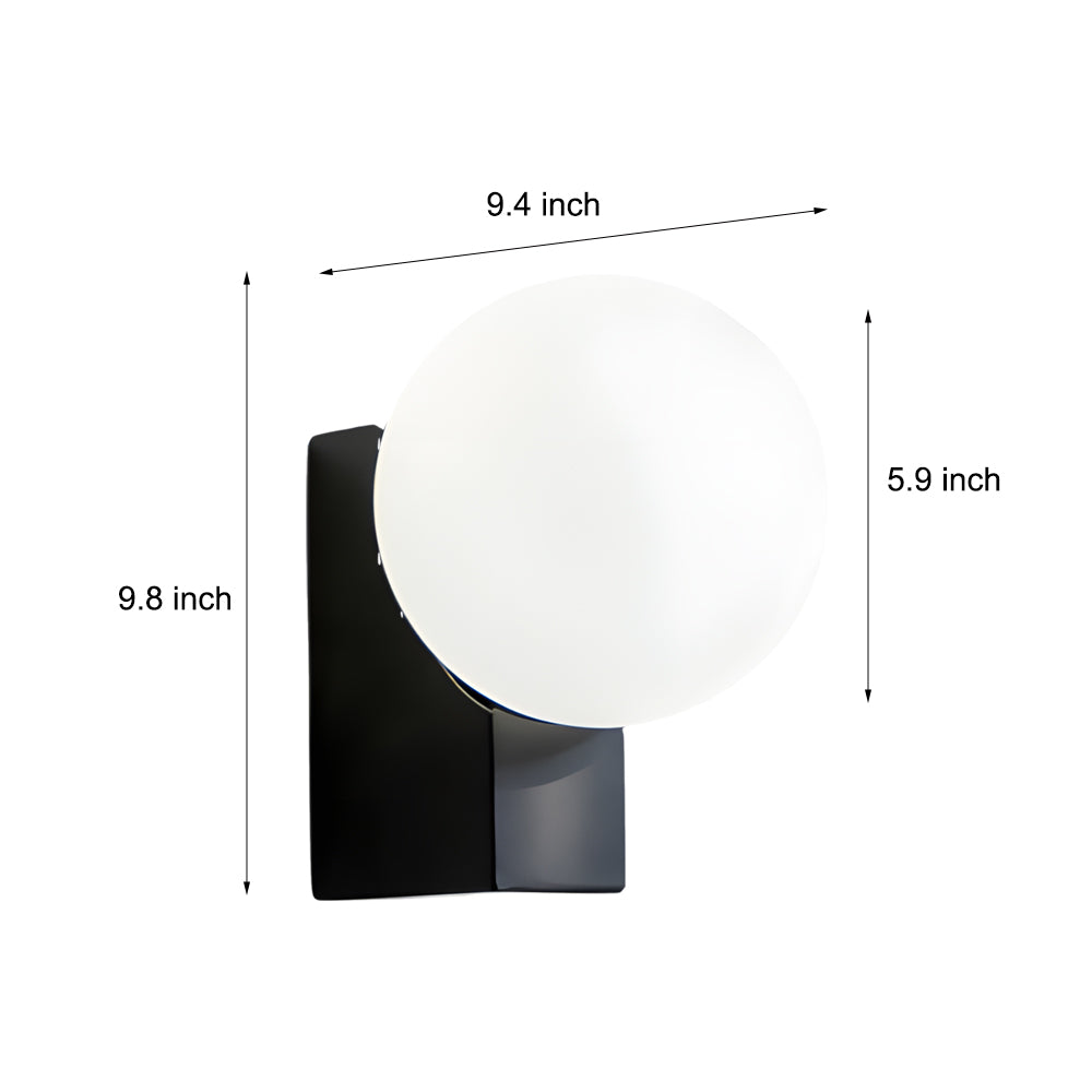 Cream White Glass Ball LED Wall Light with Dimmable Feature-Lighom