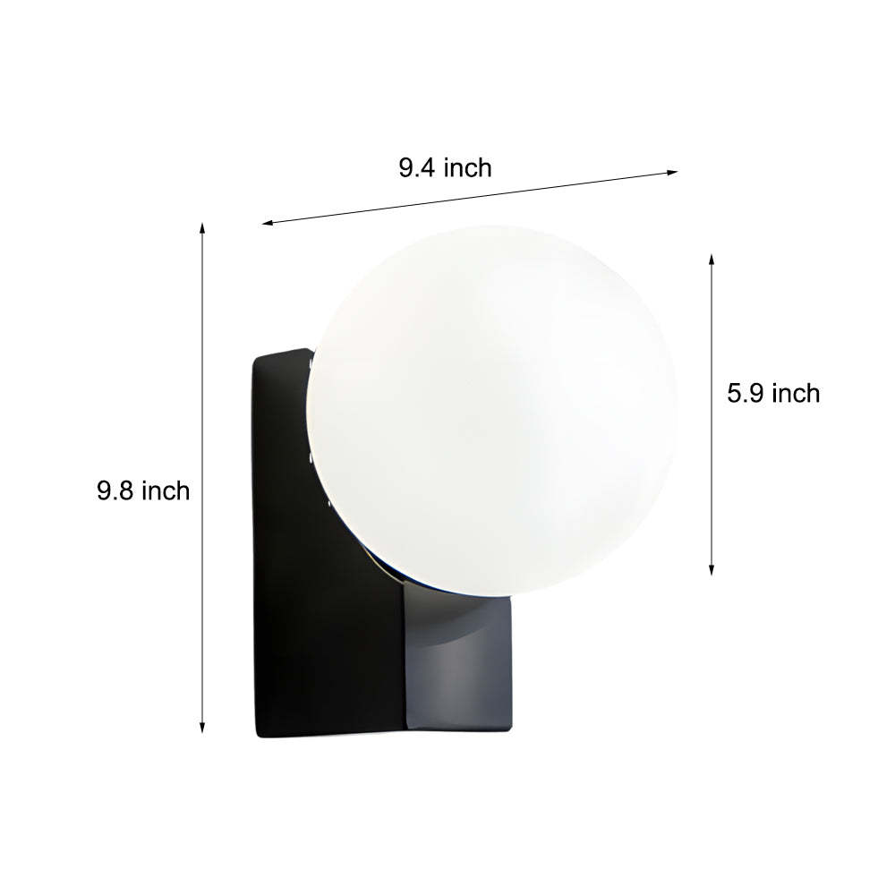 Cream White Glass Ball LED Wall Light with Dimmable Feature-Lighom