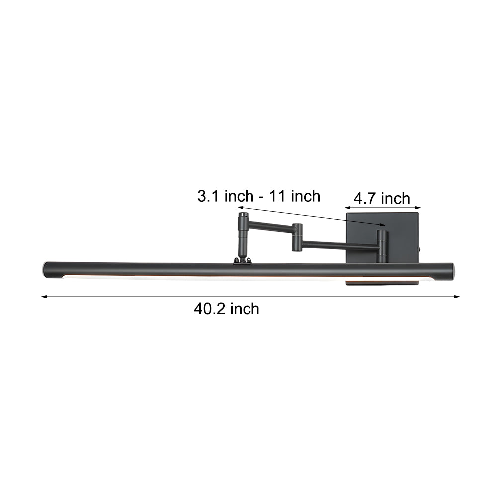 40 in. Matte Swing-Arm Bathroom Vanity Light