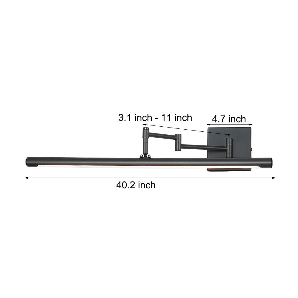 40 in. Matte Swing-Arm Bathroom Vanity Light
