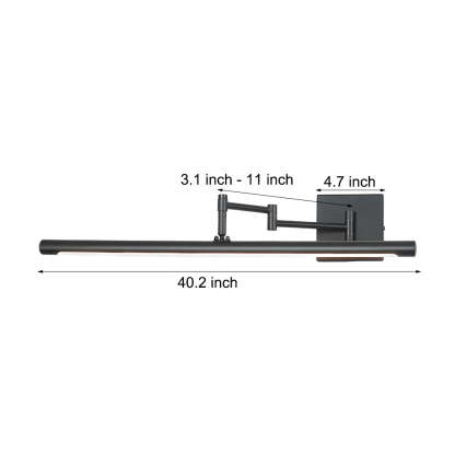 40 in. Matte Swing-Arm Bathroom Vanity Light