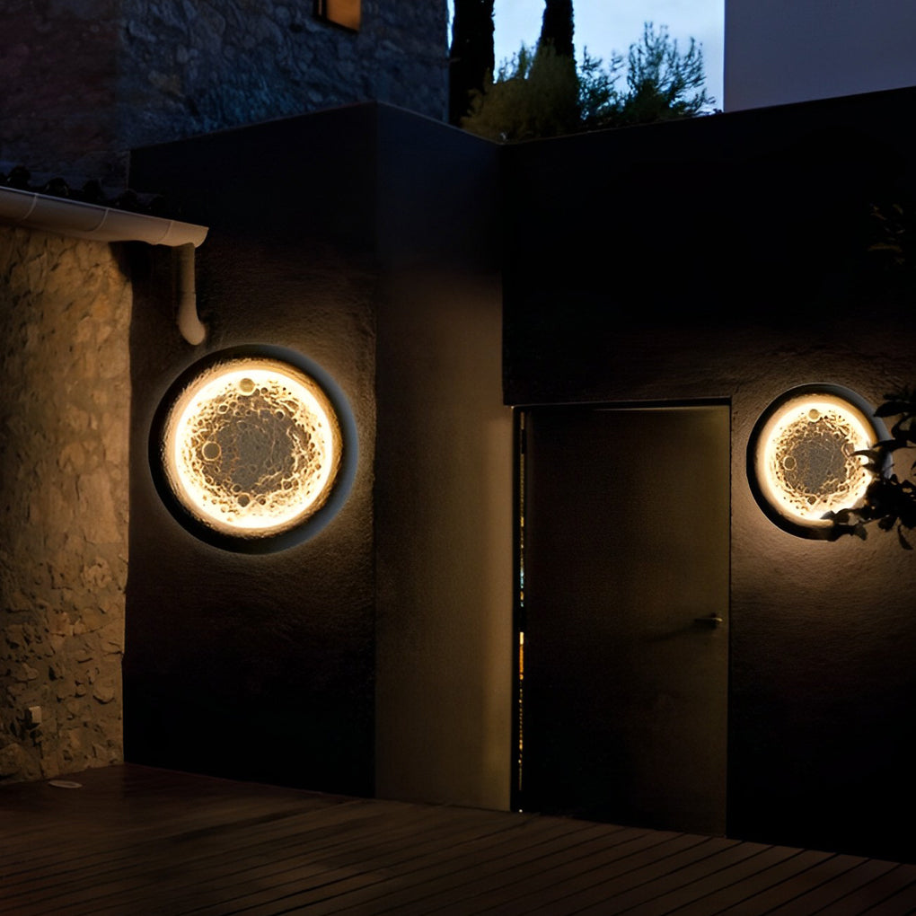 Moon Craters Design LED Waterproof Modern Outdoor Wall Lamp Exterior Lights-Lighom