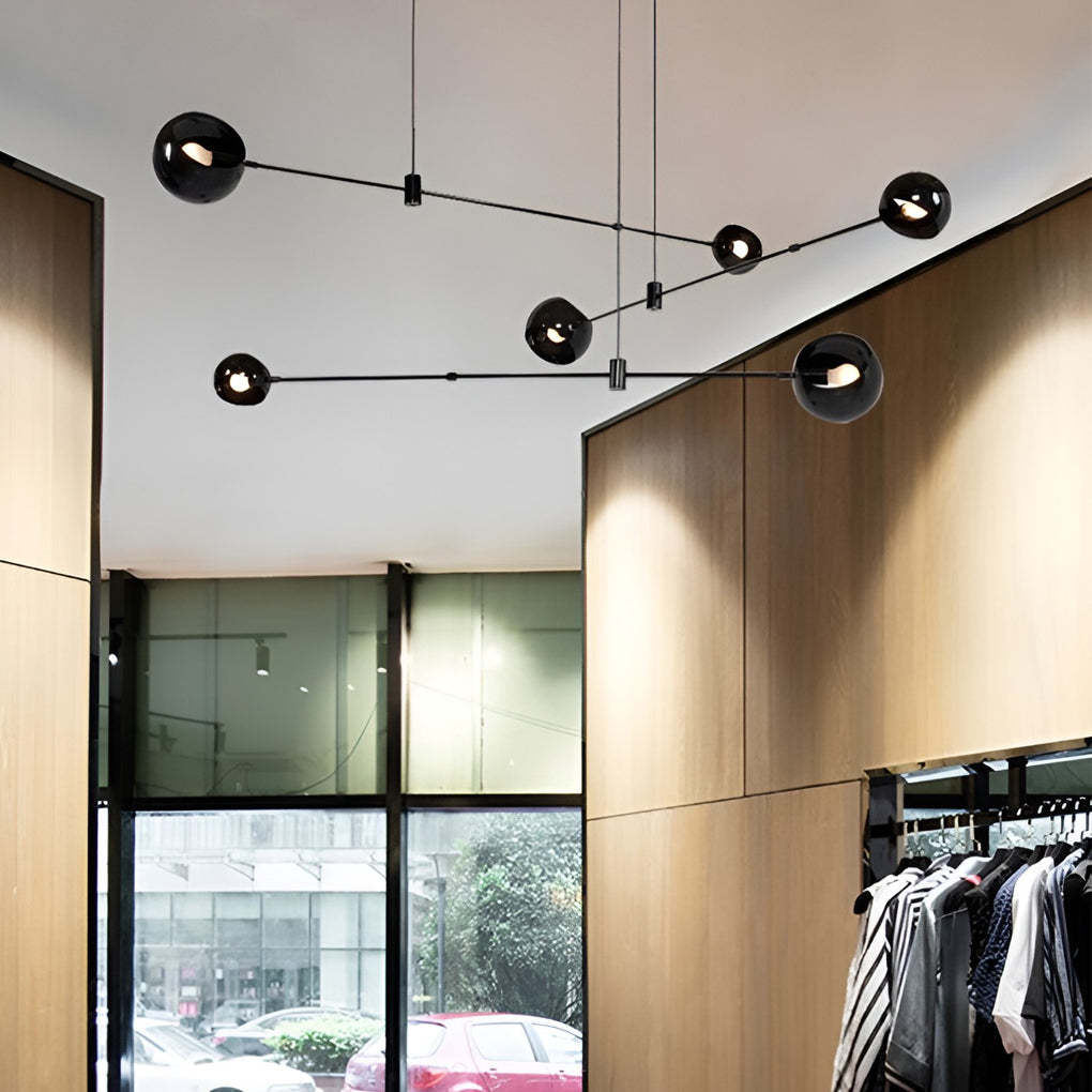 Geometric Linear Black Modern Pendant Chandelier