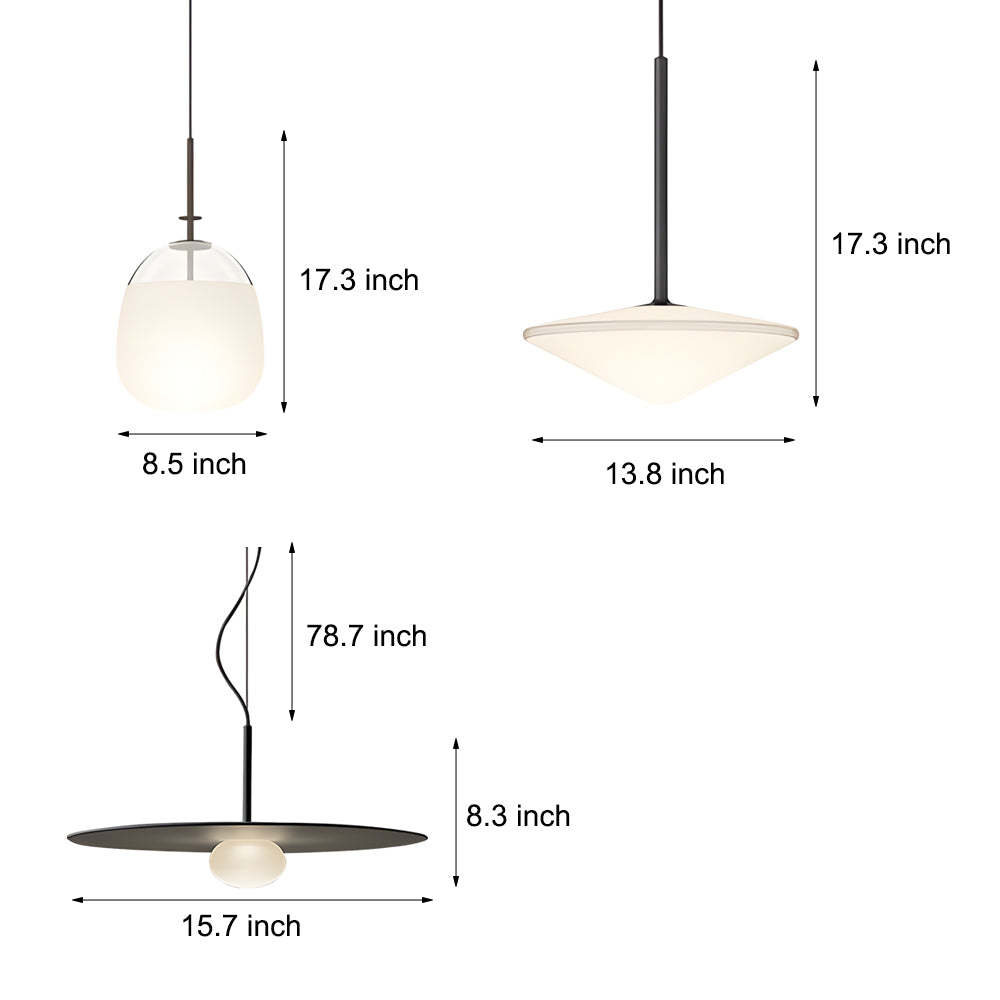 Glass Iron UFO LED Postmodern Chandelier
