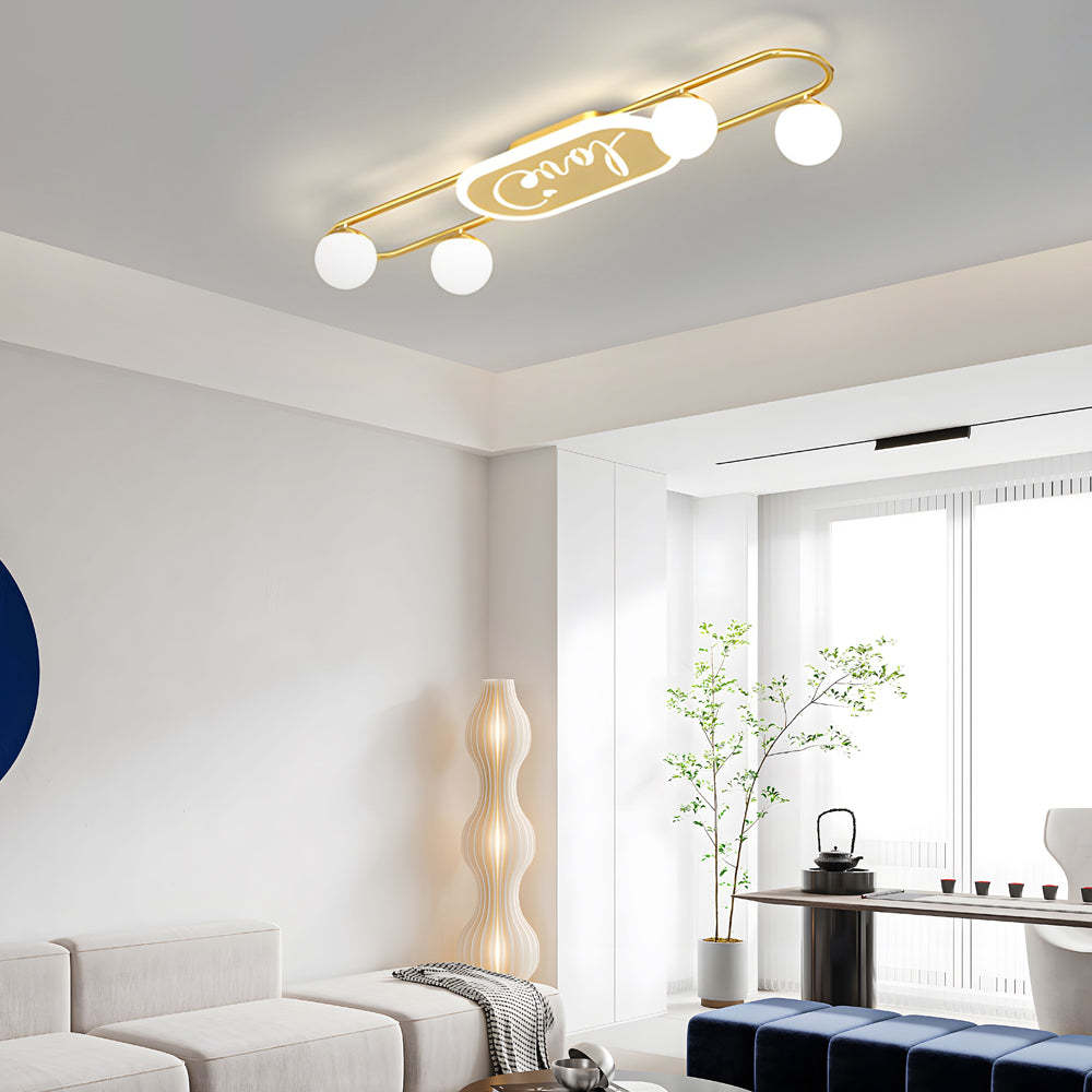 4/6/8-Light Round Acrylic Ball Modern Ceiling Light