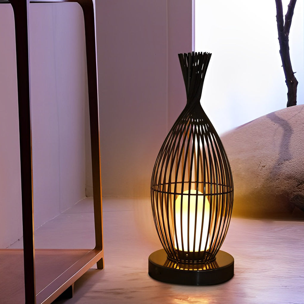 Industrial Courtyard Waterproof Caged LED Floor Lamp-Lighom