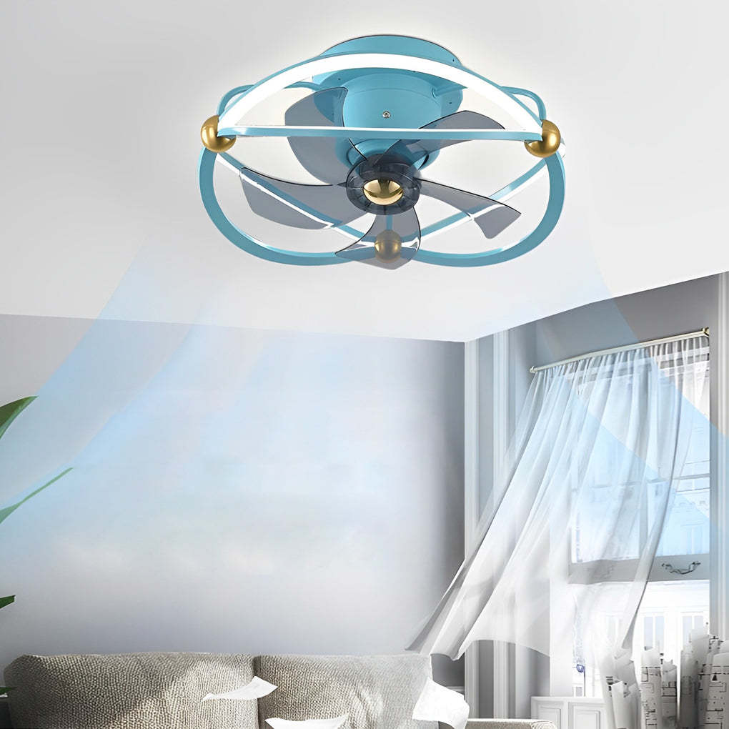 Intelligent Stepless Dimming LED Ceiling Fan with Remote