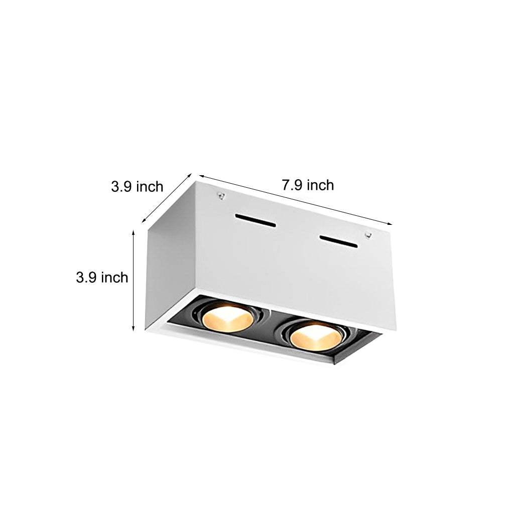 Rectangular 2-Light Adjustable LED Modern Surface Spotlight