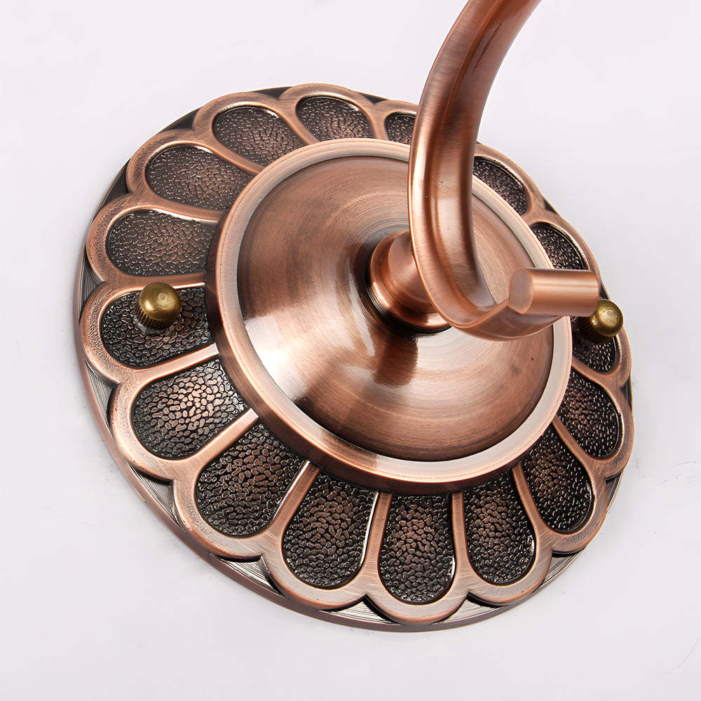 Retro Cylinder LED Bathroom Vanity Light with Flower Accents in Bronze Finish-Lighom