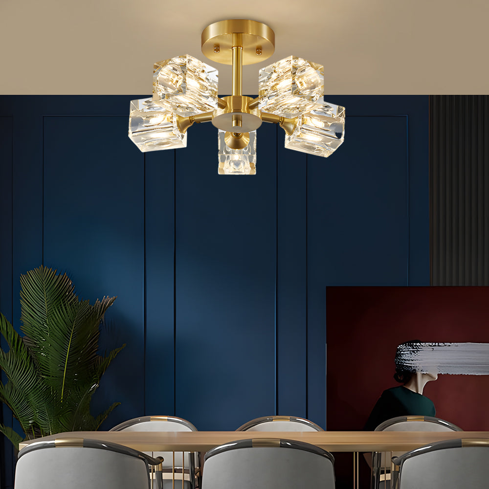 Adjustable Crystal Shade Ceiling Light