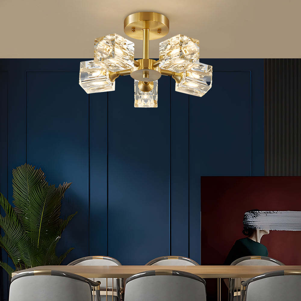 Adjustable Crystal Shade Ceiling Light