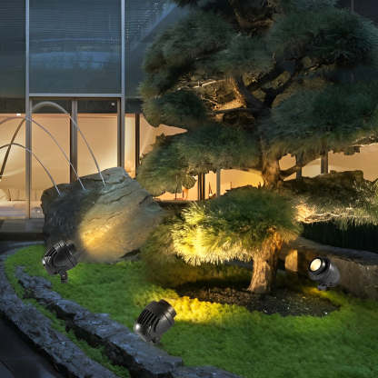 Round Waterproof LED Adjustable Modern Outdoor Spotlights Tree Spot Lights-Lighom