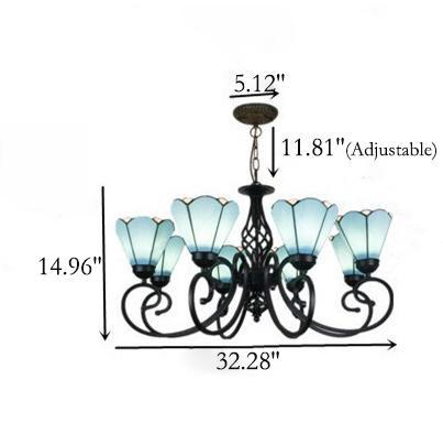 European Tiffany Glass Chandelier