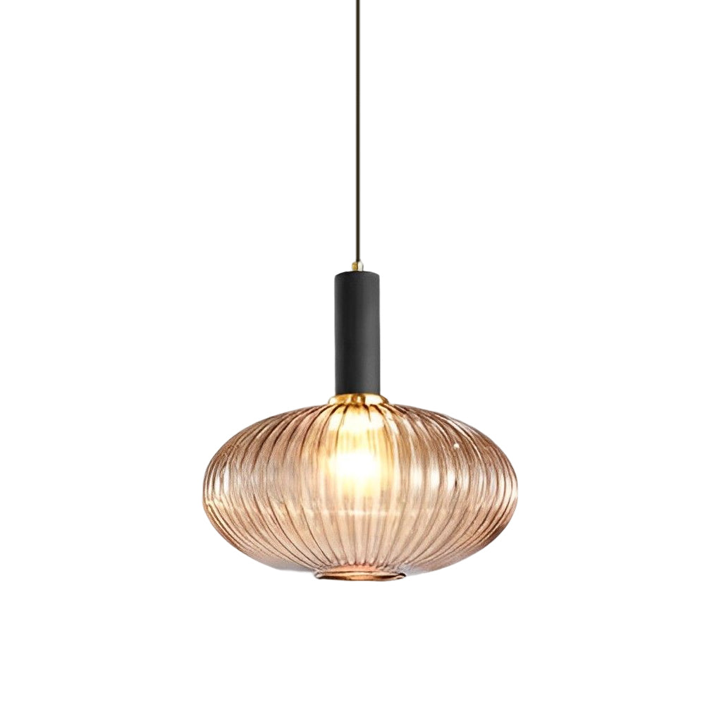 Glass Lantern Striped LED Nordic Pendant Chandelier