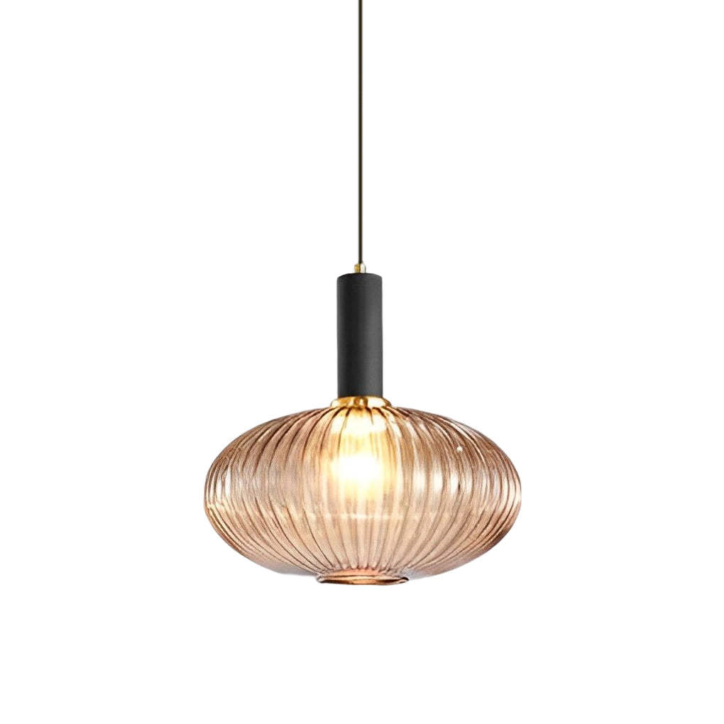 Glass Lantern Striped LED Nordic Pendant Chandelier