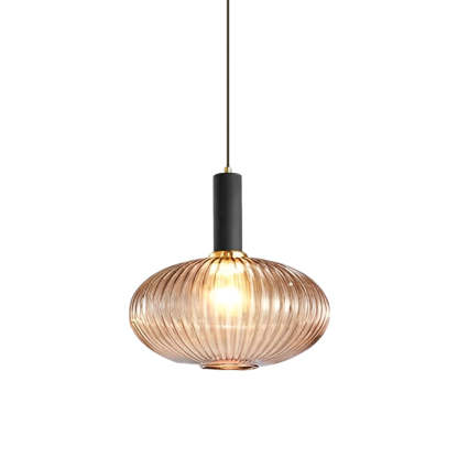 Glass Lantern Striped LED Nordic Pendant Chandelier
