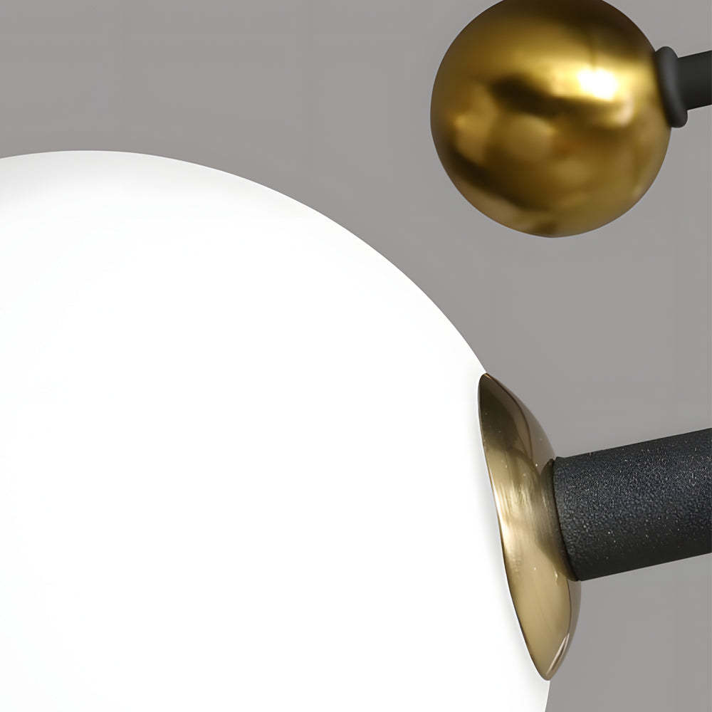 Modern Sputnik White Glass Globe Mount Light