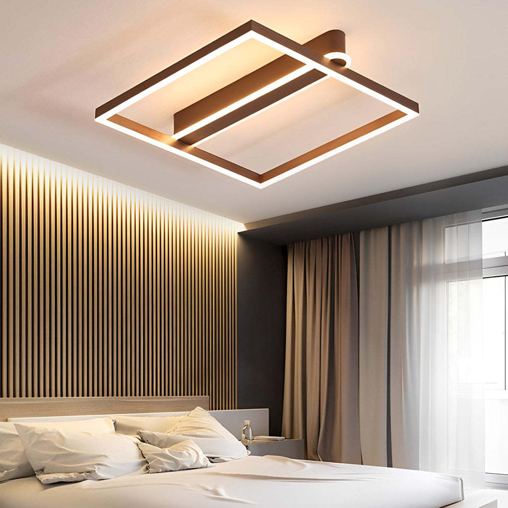 Square Double Frame Metal Aluminum LED Nordic Ceiling Light