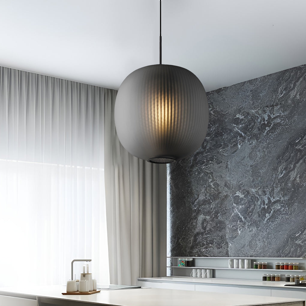 Round Lantern Glass LED Modern Pendant Light